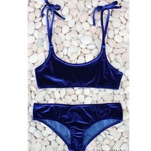 Made by Dawn Blue Velvet Bikini